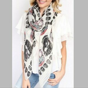 Sugar Skull Sheer Scarf/Tapestry